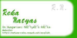 reka matyas business card